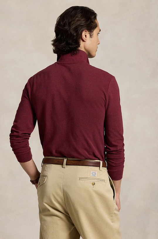 Βαμβακερή μπλούζα με μακριά μανίκια Polo Ralph Lauren 710681126 κόκκινο AW24