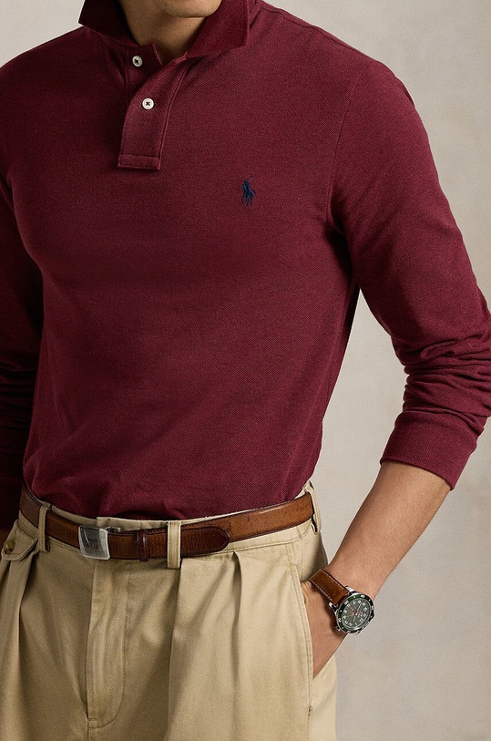 Βαμβακερή μπλούζα με μακριά μανίκια Polo Ralph Lauren 710681126 κόκκινο
