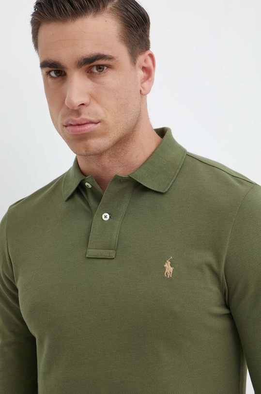 Polo Ralph Lauren longsleeve din bumbac verde 710681126