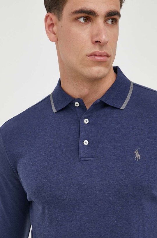 Хлопковый лонгслив Polo Ralph Lauren тёмно-синий 710884588