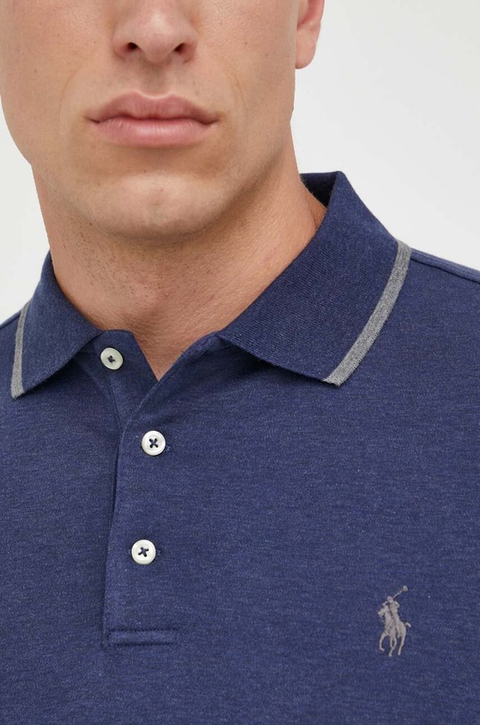 Bavlněné tričko s dlouhým rukávem Polo Ralph Lauren 710884588 námořnická modř