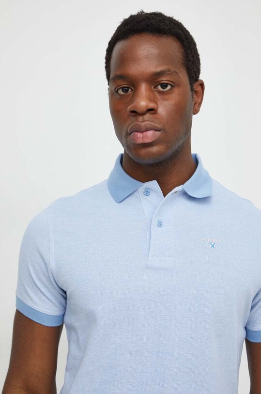 Barbour polo bawełniane niebieski MML0628