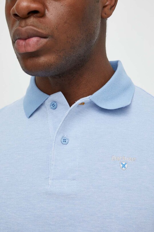 Barbour polo bawełniane MML0628 niebieski