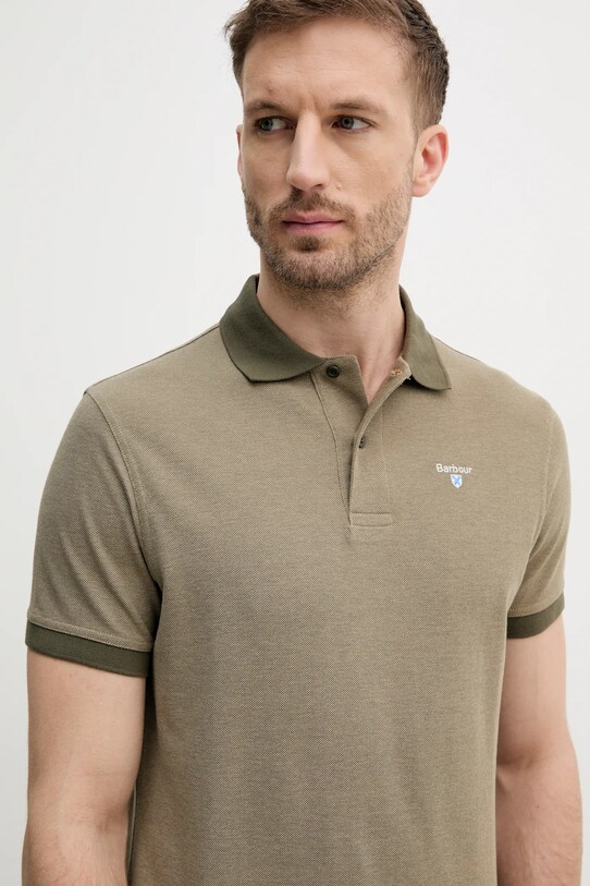 Бавовняне поло Barbour зелений MML0628