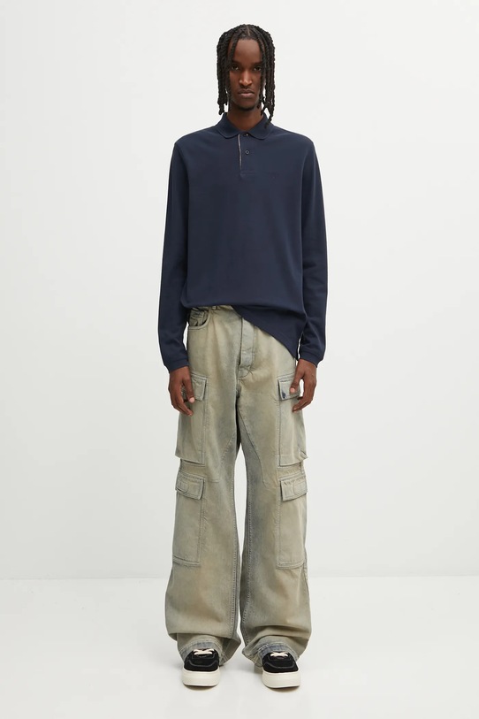 Barbour longsleeve bawełniany MML0705 granatowy
