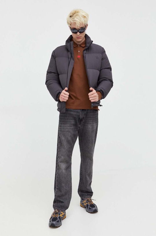 HUGO longsleeve bawełniany 50467939 brązowy AW23