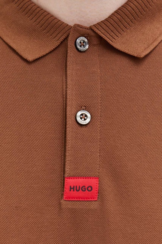 HUGO longsleeve bawełniany 50467939 brązowy