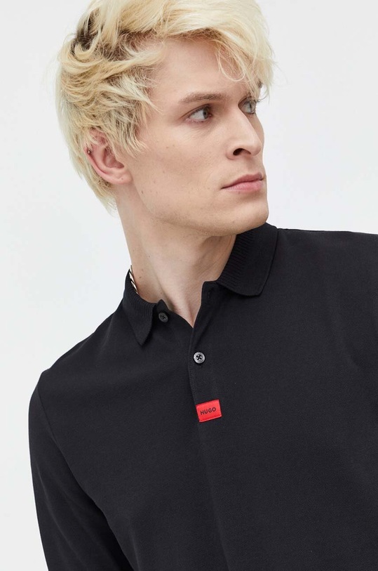 HUGO longsleeve bawełniany czarny 50467939
