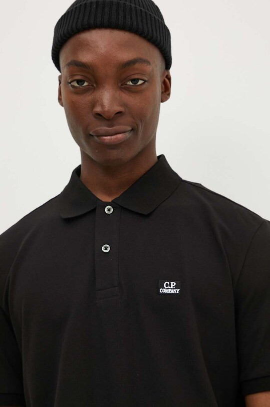 Polo tričko C.P. Company Stretch Piquet Regular Polo Shirt černá 15CMPL094A005263W