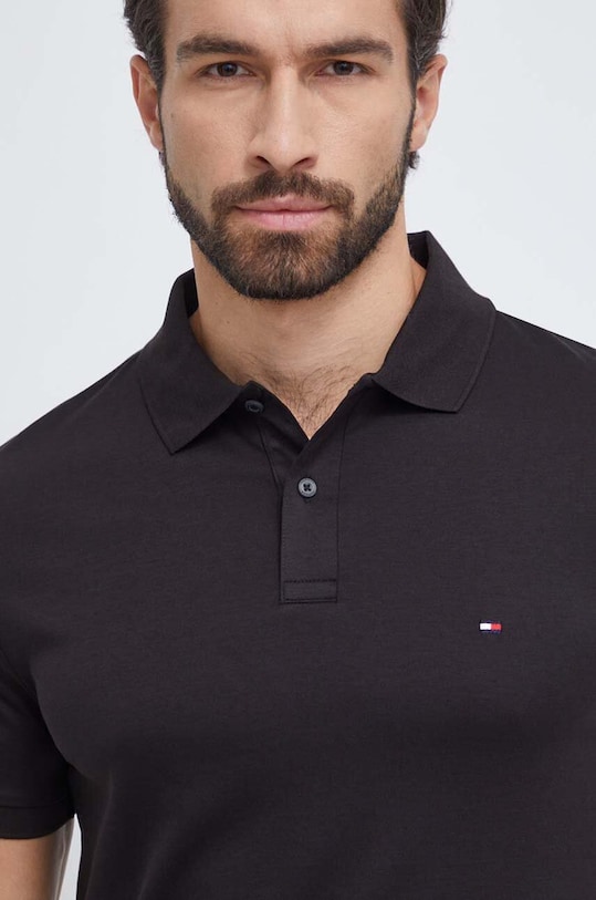 Бавовняне поло Tommy Hilfiger бавовна чорний MW0MW35585