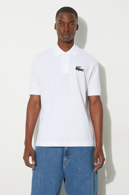 Lacoste cotton polo shirt applique white PH3922