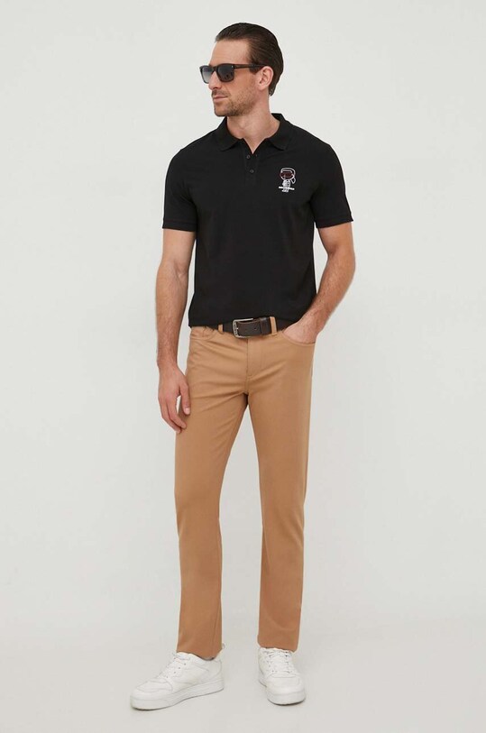 Karl Lagerfeld polo 532221.745420 czarny SS24