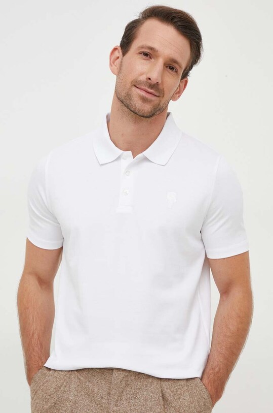 Karl Lagerfeld polo z elastanem biały 532232.745028