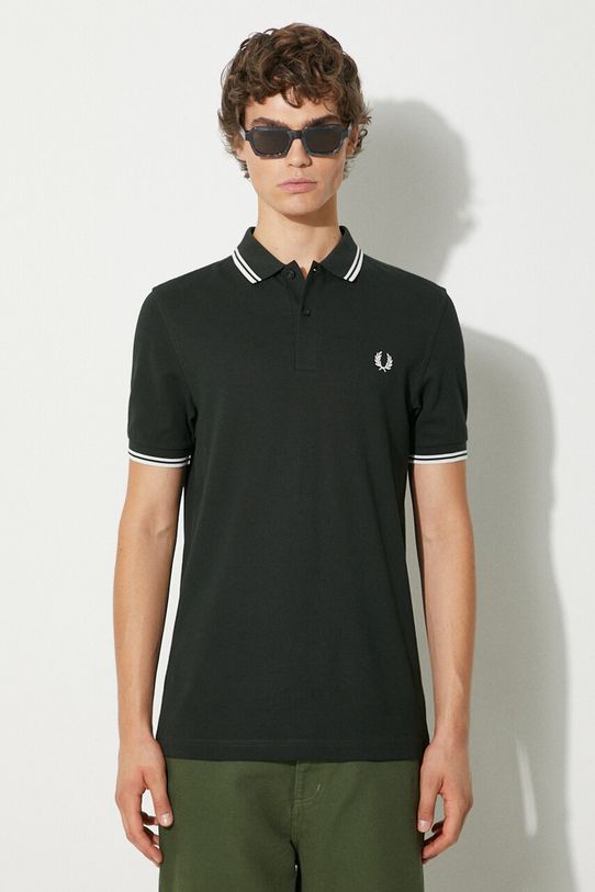 Pamučna polo majica Fred Perry regular zelena M3600.T50