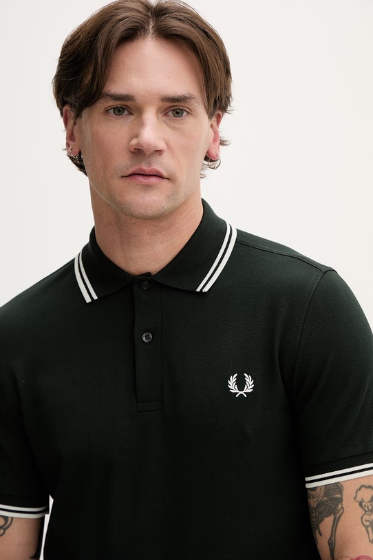 Fred Perry polo bawełniane zielony M3600.T50