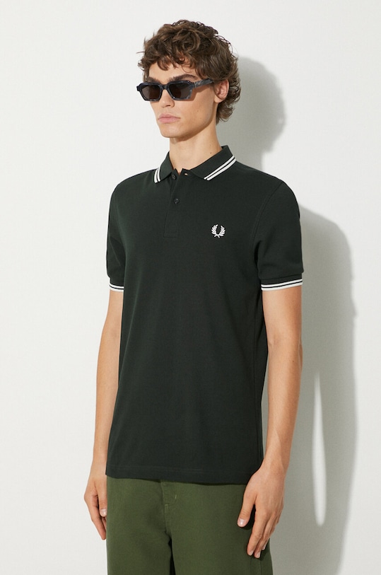 Fred Perry cotton polo shirt green M3600.T50