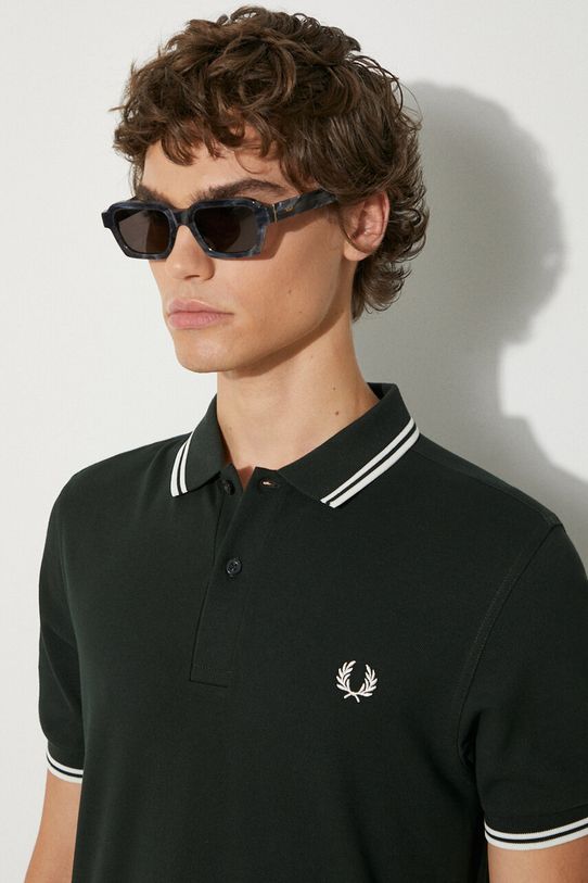 Βαμβακερό μπλουζάκι πόλο Fred Perry M3600.T50 πράσινο