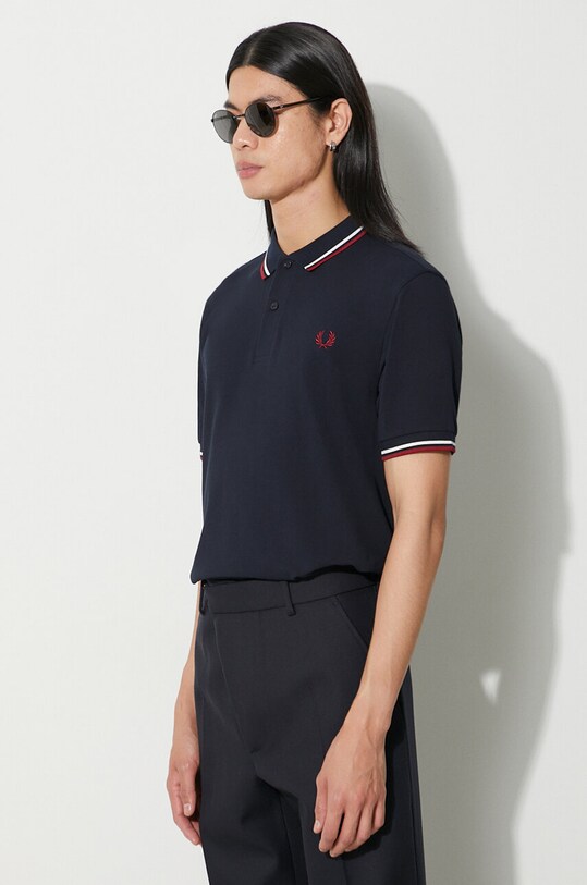 Хлопковое поло Fred Perry тёмно-синий M3600.T55