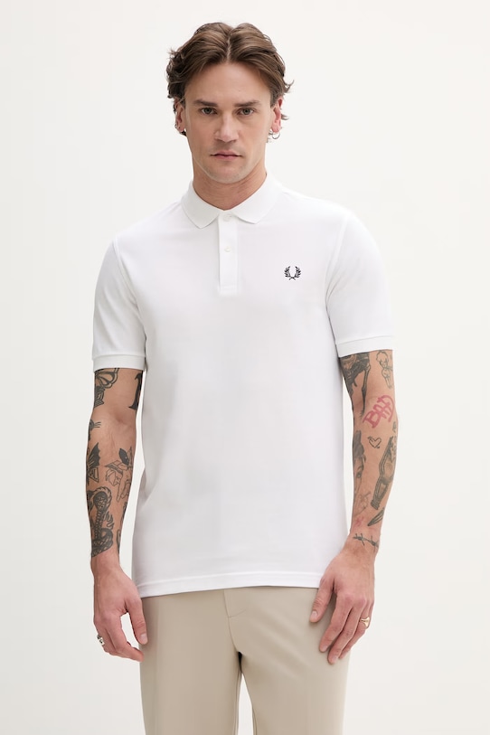 Fred Perry polo bawełniane regular biały M6000.100