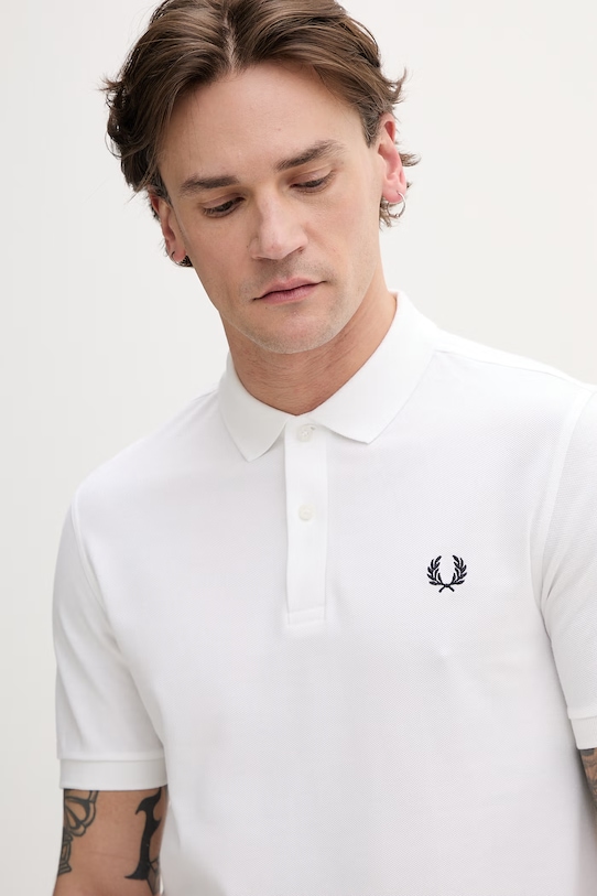 Fred Perry polo bawełniane biały M6000.100