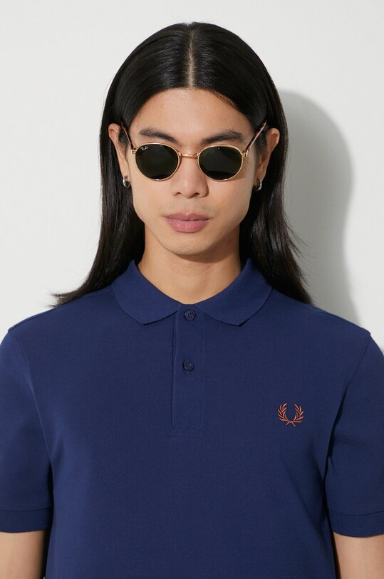 Fred Perry cotton polo shirt applique navy M6000.A22