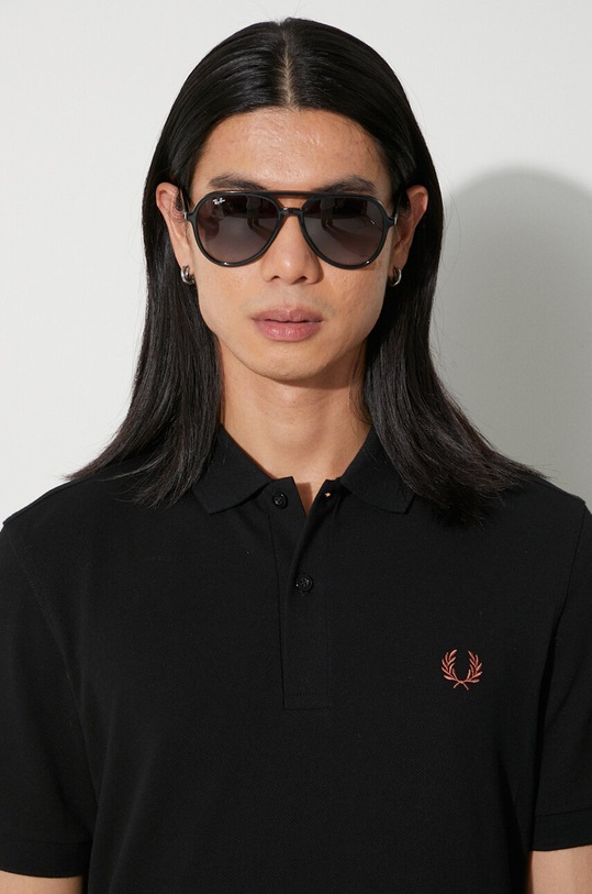 Fred Perry cotton polo shirt black M6000.S76