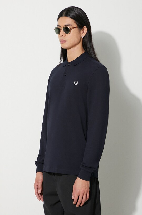 Памучна блуза с дълги ръкави Fred Perry тъмносин M6006.608