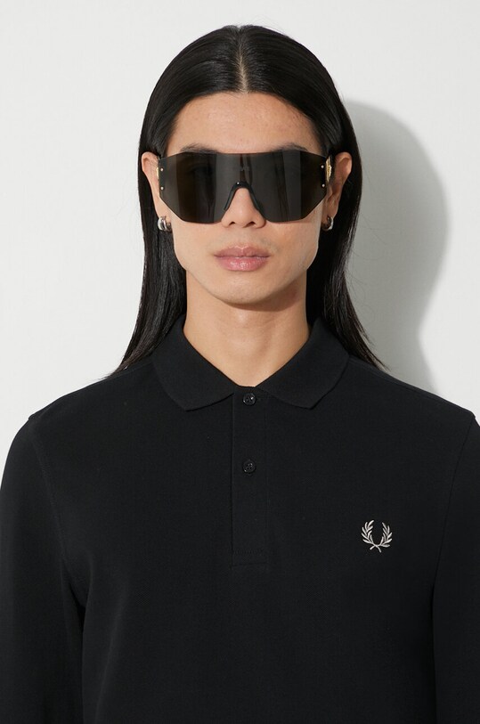 Хлопковый лонгслив Fred Perry M6006.906 чёрный