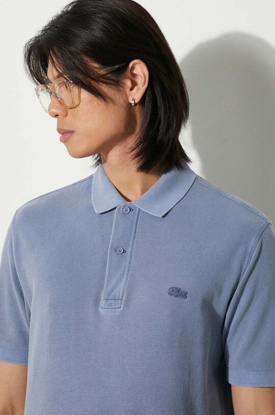 Бавовняне поло Lacoste PH3450 блакитний