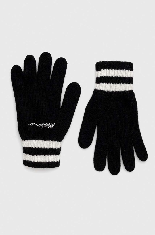 Moschino rękawiczki wełniane wełna czarny M2949.65369