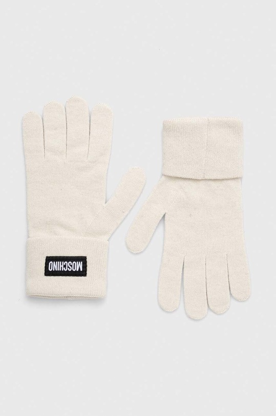 Kašmírové rukavice Moschino vlna béžová M5739.60095