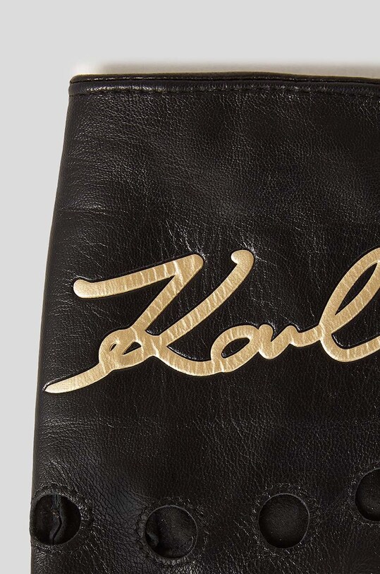 Шкіряні рукавички Karl Lagerfeld чорний 235W3602
