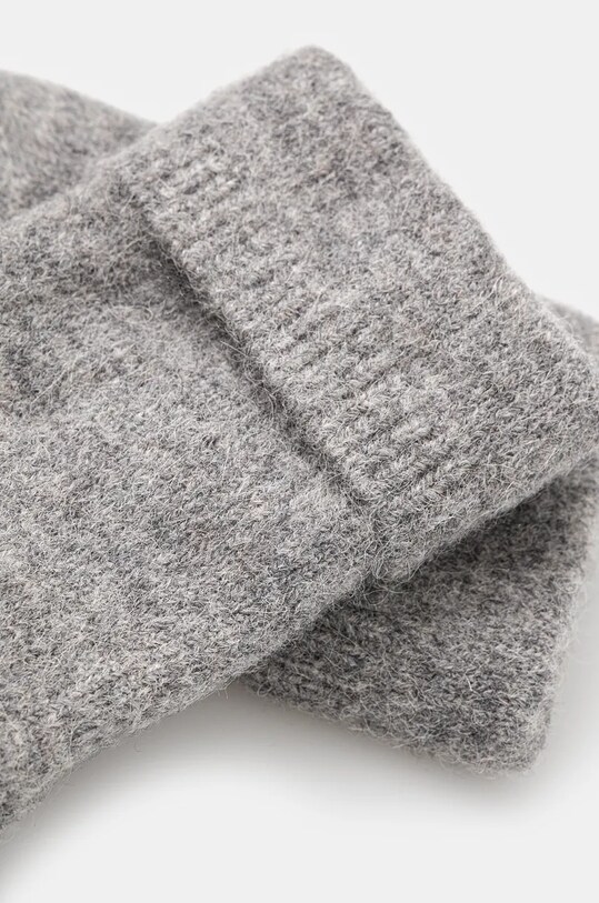 Samsoe Samsoe manusi de lana F21400680 gri AW24