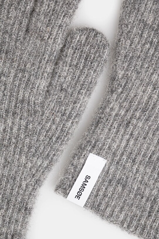 Samsoe Samsoe rękawiczki wełniane F23300101 szary AW24