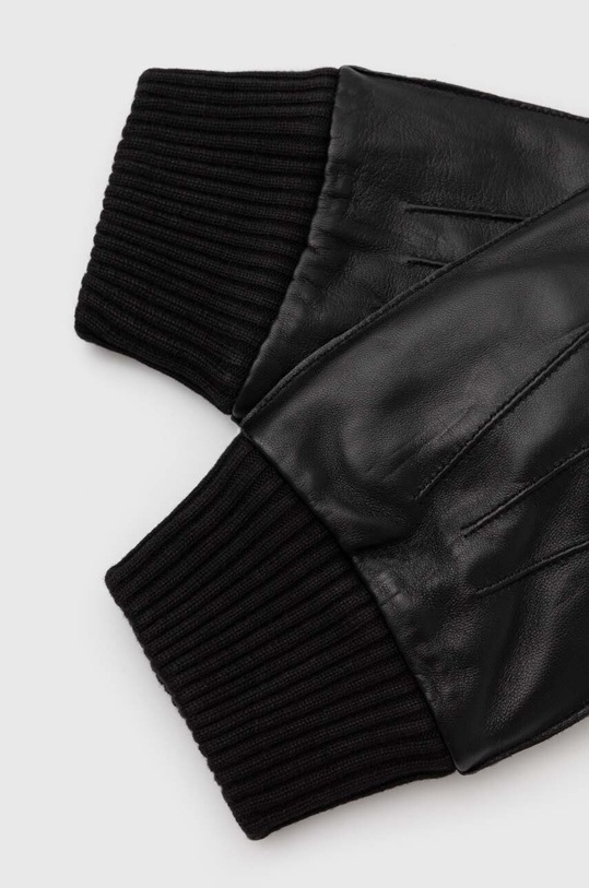 Samsoe Samsoe rękawiczki skórzane M17335200 czarny AW23
