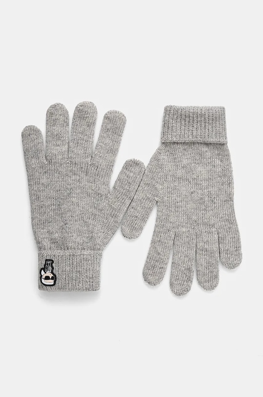 Ръкавици с кашмир Karl Lagerfeld с вълна сив 236W3608