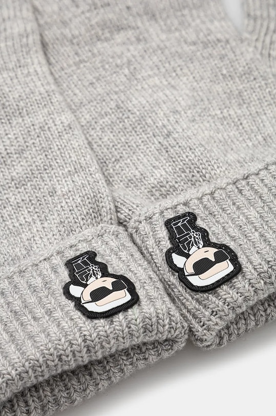 Ръкавици с кашмир Karl Lagerfeld 236W3608 сив AW24