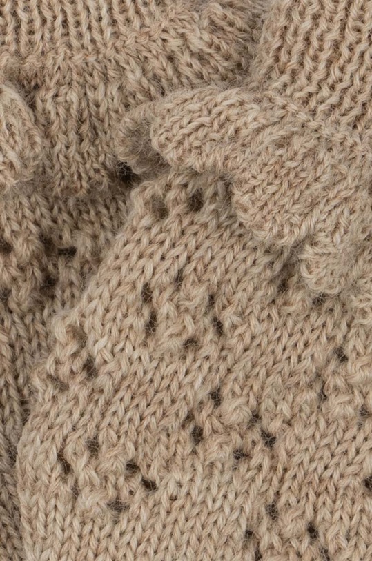 DÍVKA Dětské vlněné rukavice Konges Sløjd KS6498 béžová