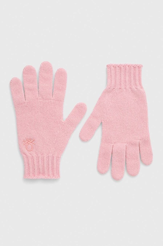 United Colors of Benetton manusi de lana pentru copii lana roz 1244CG00F.G.G.SEASONAL