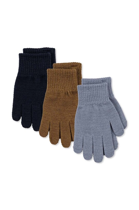 Παιδικά γάντια Konges Sløjd 3-pack μαλλί μπλε KS5413