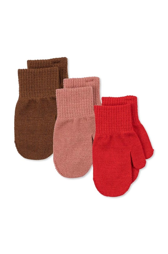 Konges Sløjd gyerek kesztyű 3 db sima rózsaszín KS5414