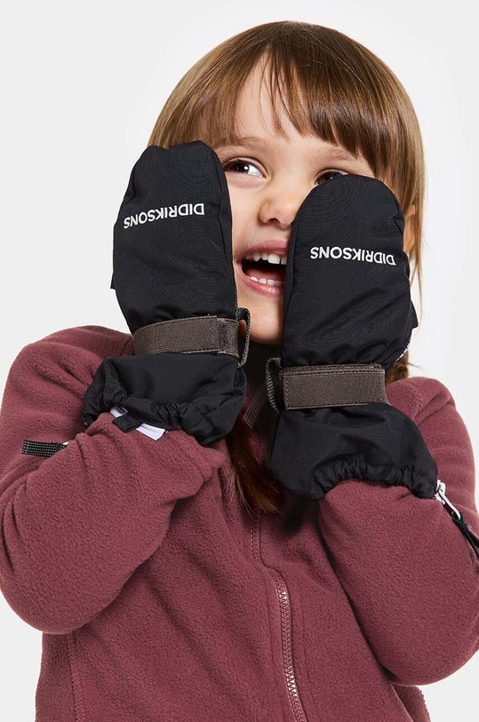 Didriksons mănuși de schi pentru copii BIGGLES ZIP MITTEN negru 505029