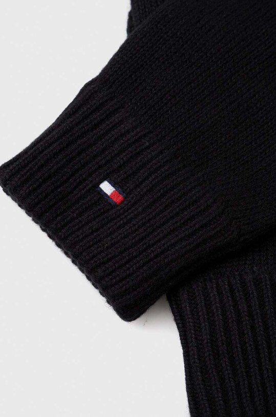 Rukavice s prímesou kašmíru Tommy Hilfiger AM0AM11048 čierna AW23