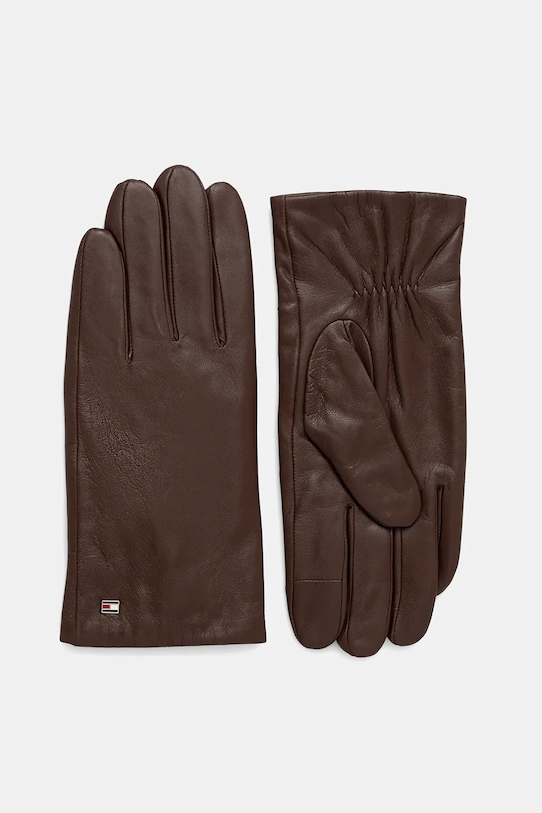 Tommy Hilfiger rękawiczki skórzane brązowy AM0AM11482