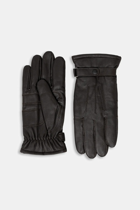 Barbour rękawiczki skórzane skóra licowa brązowy MGL0009