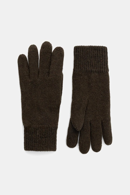 Barbour rękawiczki wełniane Carlton z dodatkiem wełny zielony MGL0065