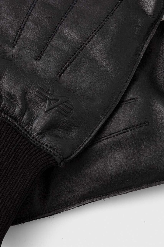 Alpha Industries rękawiczki skórzane 188917.03 czarny AW24
