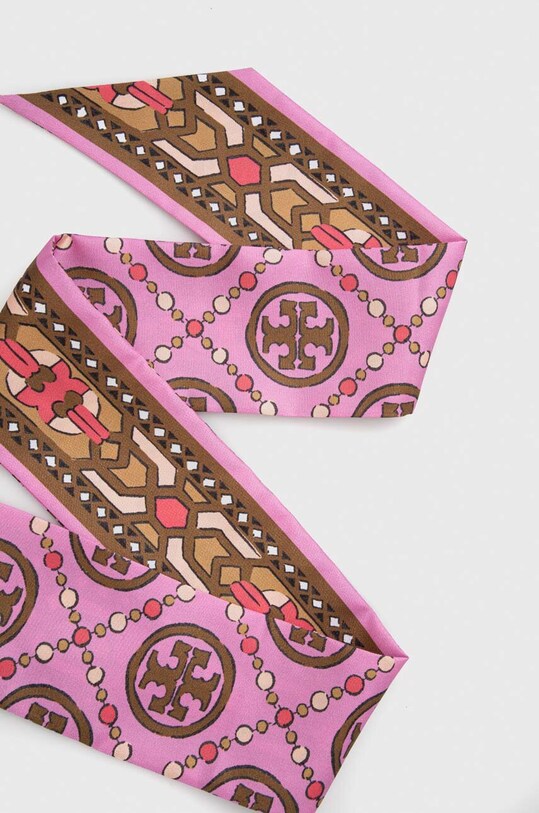 Μεταξωτό φουλάρι Tory Burch 116282.655 ροζ AW23