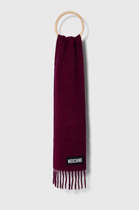 Moschino szalik wełniany wełna bordowy M2981.30761