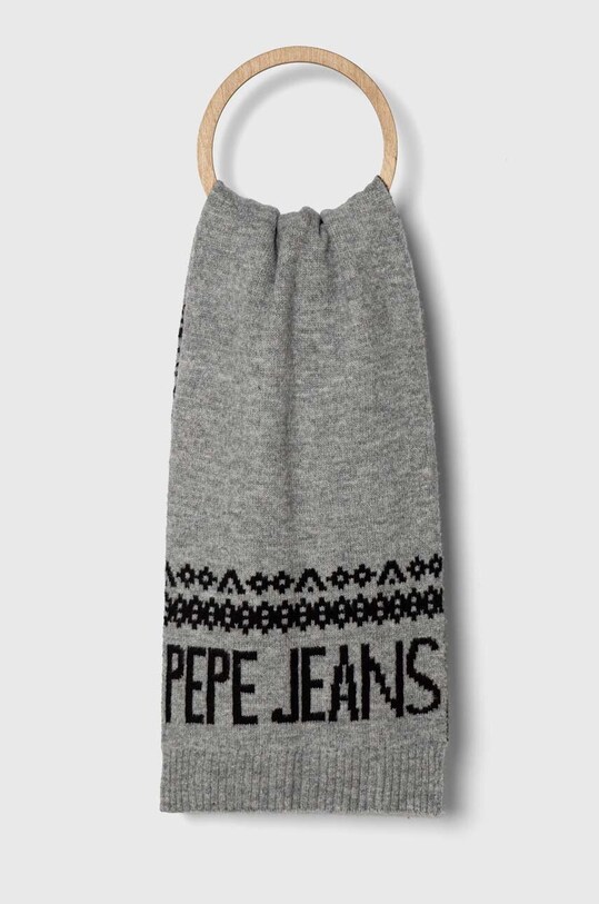 Pepe Jeans szalik dzianina szary PL060194.0AA
